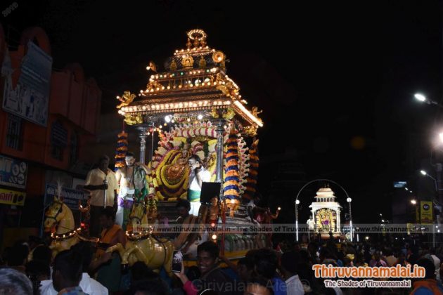 silver chariot in deepam festival 2019