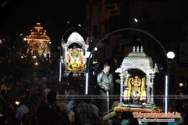 silver chariot in deepam festival